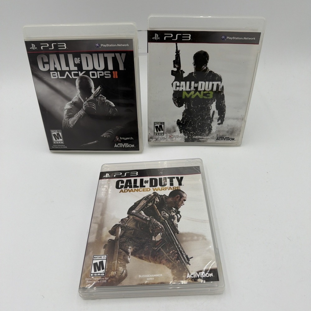 Sony PlayStation 3 PS3 Call of Duty MW3, Adv Warfare, Black Ops2 Bundle Lot-game